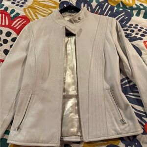 Banana Republic Off-White Leather Jacket
